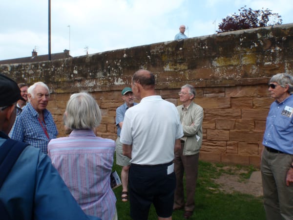 Group viewing Townpool Bridge - guided walk of "The Building Stones of Old Kenilworth"